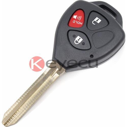 KEYECUKEYECU Replacement Remote Key Shell Case 3 Button for Toyota Avalon Yaris Camry Matrix Scion TC XB Uncut TOY43 Blade