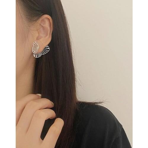 Morivovog 925 Sterling Silver Butterfly Exaggerate Stud Earrings for Women French Big Openwork Earrings Aesthetics Party Jewelry