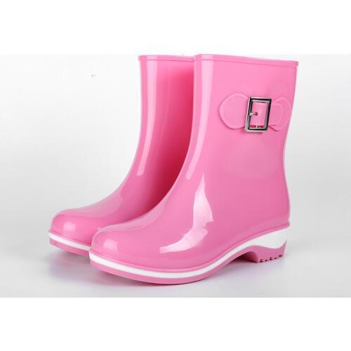 2019 New Style Fashion Girls Woman Rainboots Winter Cotton Warm Rain Boots Women Waterproof Martin Boots Non-Slip Water Shoes