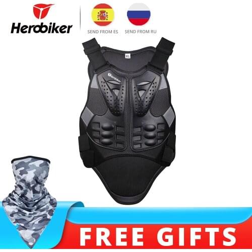 HEROBIKER Motorcycle Armor Vest Chest Back Protection Body Armor Vest Motocross Protective Gear Motorcycle Jacket Waistcoat L XL