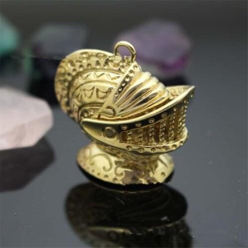 1PC Brass Fencing Helmet Paracord Knife Beads Lanyard Pendant Paracord Survival Bracelet Buckle DIY Accessories Pendant Tool