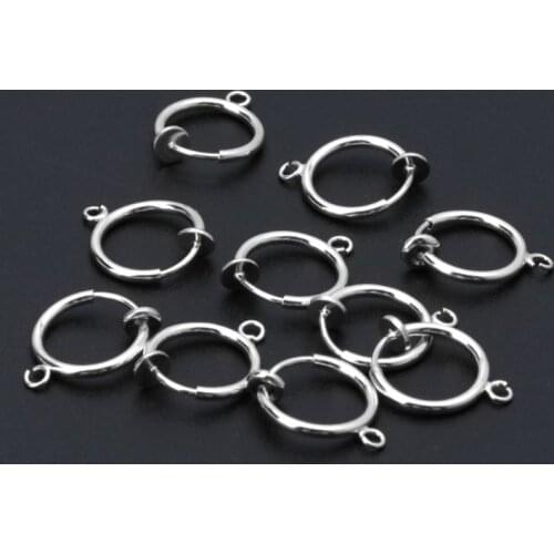 10Pcs DIY Clip On Earring Converters Non-pierced Ear Round Hoops Jewelry Finding N2UE