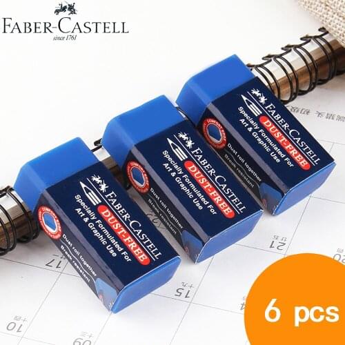 6pcs/lot Faber Castell Colored Pencil Eraser,DUST FREE novelty erasers school-rubbers Specially Formulated for art and graphic