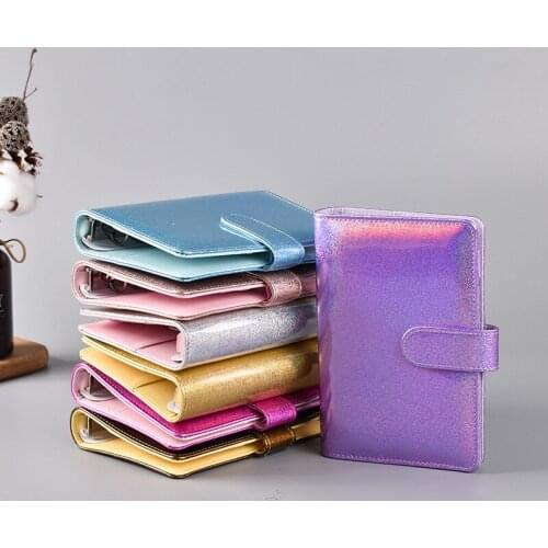 A5 A6 Laser Glitter Notebook Notepad Pink Kawaii Planner Scrapbook Gift Soft Cover Creative School Supplies Journal Diary