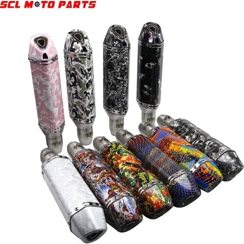 ALconstar-Racing Motorcycle 51mm Inlet Modified AK Exhaust Muffler Pipe For 50cc-1000cc Escape Moto gsr 600 MSX 125 NC750X