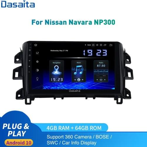 Dasaita Android 10 Car Radio for Nissan Navara NP300 Multimedia 2014-2020 1Din Autoradio DSP IPS 1028*720 Carplay HDMI 4G 64G