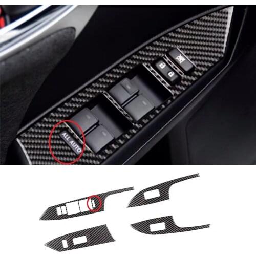 For LEXUS CT200h F-SPORT LHD RHD Car Interior Carbon Fiber Window Control Switch Panel Auto Sticker Decor Accessories