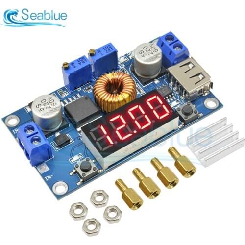 DC-DC 5A USB Digital LED Drive Lithum Battery Charger Module CC/CV Step Down Buck Power supply Converter Voltage Current Test