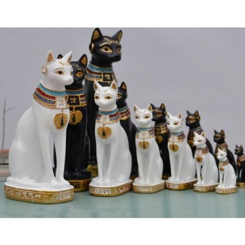 HOME LIVING ROOM TV WINE CABINET DECORATIONS FENG SHUI FURNISHINGS ANCIENT EGYPTIAN BLACK CAT GOD NEW HOUSE LUCKY CAT 11X16X36CM