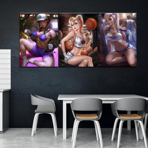 Home Decor Canvas Lola Bunny D.VA Animation 3 Piece Anime Sexy Girl Art Poster Prints Picture Wall Decoration Painting Wholesale