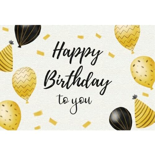 Happy Birthday to You Backdrop Balloon Ivory Photography Background Holiday Celebration Photo Booth Studio Decor