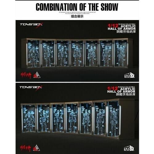 Toys-Box SHF Hall of Armors Comicave Acrylic 1/12 Display Case Box Fit MK3 Figure