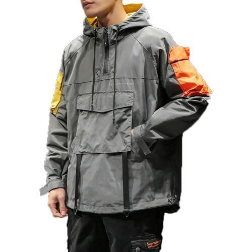 Spring Hip Hop Hooded Patchwork Mens Jacket Coat Male Hoodies coats 2020 Men Black Couple Streetwear Hoody bomber jacket