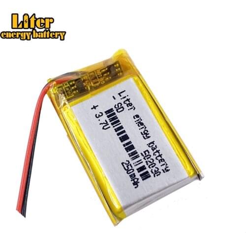 Best battery brand The electric core 3.7 V lithium polymer battery core 052030 502030 260MAH A MP3 smart watches