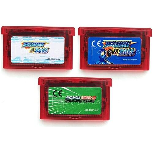 Mega Man Bass Megaman Battle Network 5 Team Protoman 32 Bit Video Game Cartridge Console Card Handheld Player EU Version