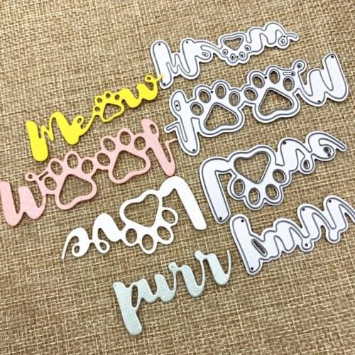 Dog Paw Alphabet Metal Cutting Dies Embossing Mold DIY Scrapbooking Album Paper Craft Knife Mould Custom Blade Punch Stencils
