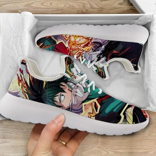 KUILIU Harajuku Men Shoes Casual Knit Sneakers Flats Autumn Cool Boy Cartoon Anime Brand Comfortable Breathale Walking Mesh Shoe