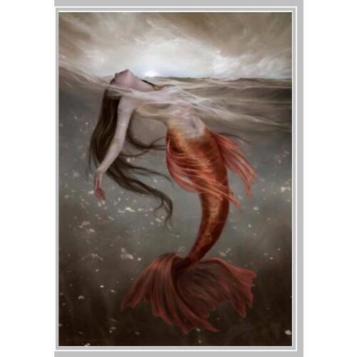 Counting Art Needlework Cross stitch kits Mermaid in the water Embroidery,people decor Patterns Cross-Stitching,DIY Handmade