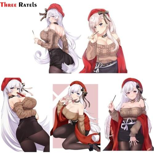 Three Ratels F75 Anime game sexy girl belfast for azur lane car windshield sticker laptop decal