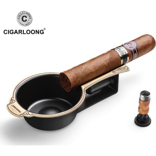 New Luxury Spoon Shape Mini Smoking Metal Pocket Cigar Holder Cigar Ashtray Holds 1 Cigar CL-068