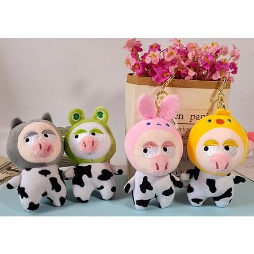 New Aromatherapy Doll Buckle-Ins Style Cow Plush Key Chain Personality Bag Pendant Cow Doll Car Key Chain