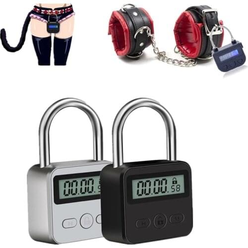 New Digital Time Lock Timer Padlock For Quit Smoking Stop Cell Phone Ankle Handcuffs Mouth Gag BDSM Bondage Adult Games Sex Toys