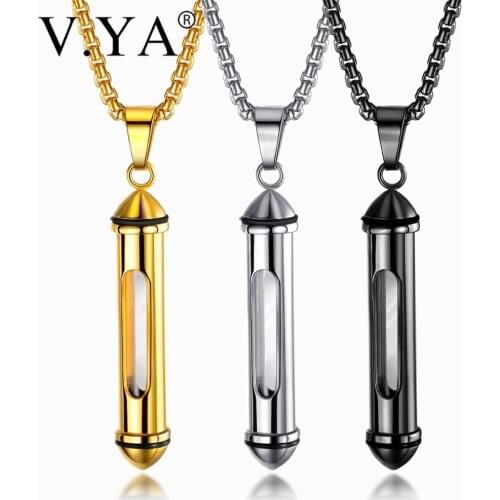 V.YA Simple Stainless Steel Necklace For Men Openable Titanium Steel Customized Necklaces Engraved Name Jewelry Accessories