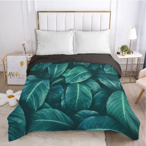 Luxury Duvet cover Quilt/Blanket/Comfortable Case Single Double Queen King Bedding 140x200 240x220 240x260 nordic Green leaves