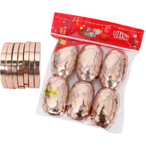 Rose Gold Laser Ribbon 10 Meters Long Foil Latex Balloons Wedding Birthday Party Decor Helium Balls Accessories Gifts