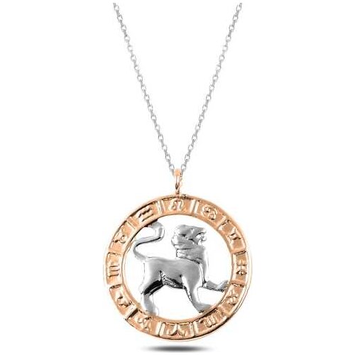 Silver Rose Leo Zodiac Pendant