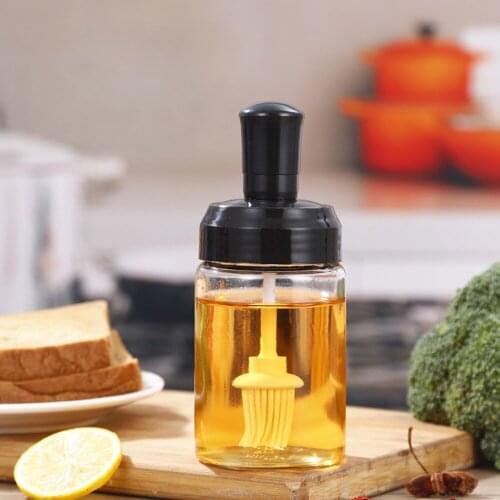 Glass Sealed Spice Bottle Spoon Lid Integrated Salt Seasoning Bottle Brush Oil Bottle Honey Bottle Kitchen Accessories