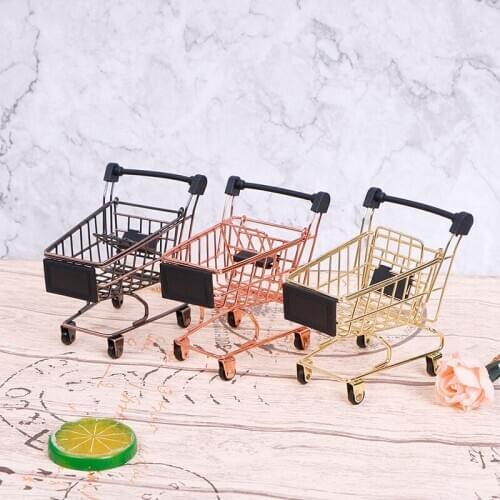 Mini Shopping Cart Trolley Home Office Sundries Storage Ornaments Model Childrens Toy NEW