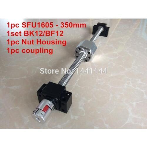 1pc SFU1605 - 350mm ballscrew + 1pc 1605 Nut Housing + 1set BK12/BF12 support + 1pc 6.35x10mm Coupling