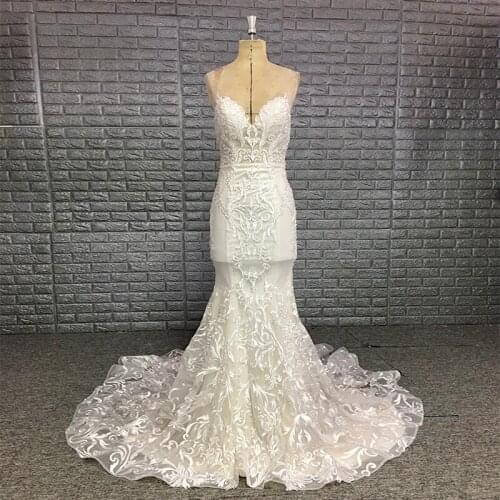 2020 High Quality Sweetheart Low Back Mermaid Bridal Dress Wedding Gown