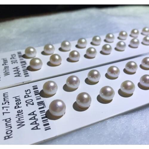 4A Perfect Round White Natural Loose Pearls Beads Jewelry 9mm 10mm 11mm High Luster Freshwater Pearl Half Hole for Pendant