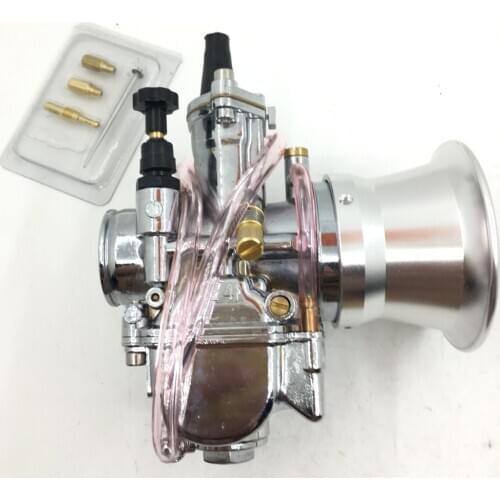Free shipping Tuning PWK 24 mm carb Carburetor Carburettor Vergaser chrome Edition+Power jet + jets+ stack rep for keihin