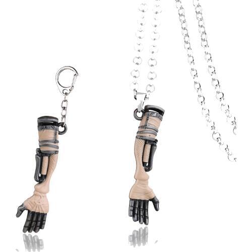 SEKIRO Shadows Die Twice Key Chain Necklaces The Great Wolf Cannon Pendant Necklace Chain Metal Keychain Gift Jewelry for Mens