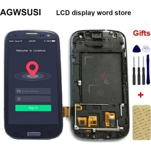 For Samsung Galaxy S III S3 LCD I9300 I9300i I9301 I9301i LCD Display Panel + Touch Screen Digitizer Glass Assembly with Frame