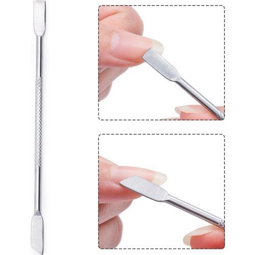 MEET ACROSS Stainless Steel Nail Art Double Sided Cuticle Finger Dead Skin Cut Remover Pusher Manicure Pedicure Nail Care Tools