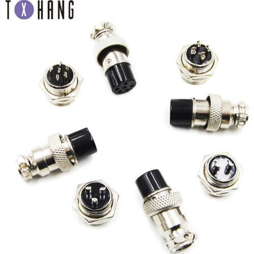 GX16 Aviation Connector, 16mm 4P 7A 125V GX16-4 Waterproof Male Female Panel Metal Aviation Wire Connector