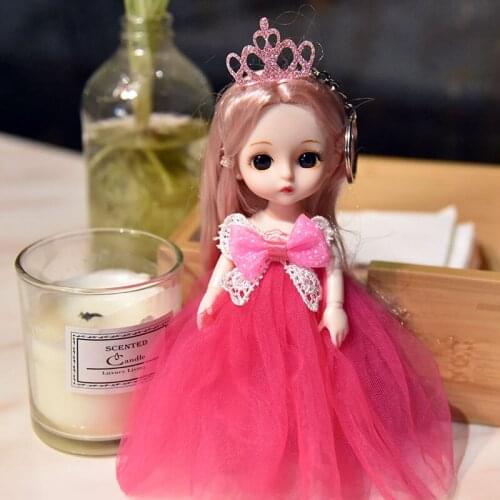16cm Bjd Doll Pendant 13 Movable Joints Cute Mini Bjd Doll Princess Dress DIY Dress Up Toy For Girl Handmade Doll Toy Child Gift