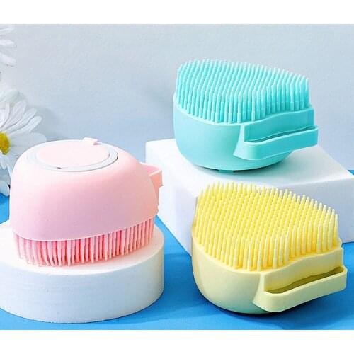 Pet Bath Massage Brush Heart-shaped Dog Cat Silicone Soft Gloves Brush Kitten Safety Wash Tools Cleaning Grooming Pet Products