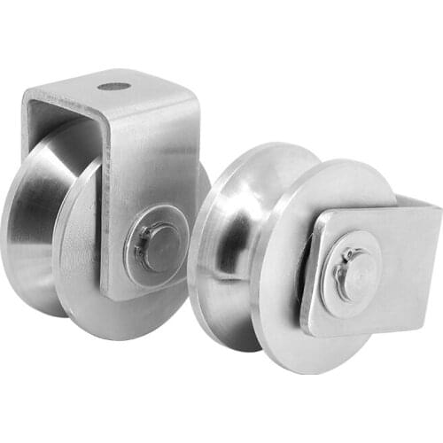 Pulley Block U 304 Stainless Steel Pulley Roller Duplex Bearing Silent Detachable Heavy Duty Grooved Wheel Loading