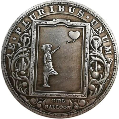 Hobo Coin Love Girl GIRL BALLOON Morgan Commemorative Coin Family Collection Decorative Coin Crafts