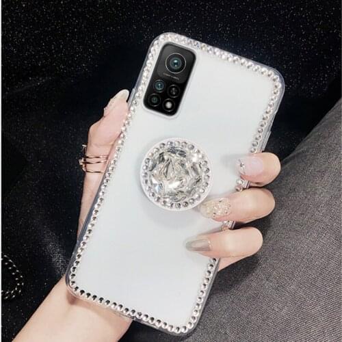 Finger Ring Diamond Soft Case For Xiaomi 10T Pro 9 10 11 Lite Ultra A3 Poco X3 F3 Note 10 Redmi 8 9 10 10S 9 9T 9A 9C 8 8A Case
