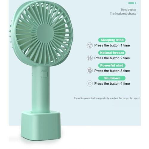 2500nAh USB Charged Fans Mini Desktop Handheld Adjustable 3 Speed Electric Fan With Light Quiet Travel Outdoor Cooling Fans