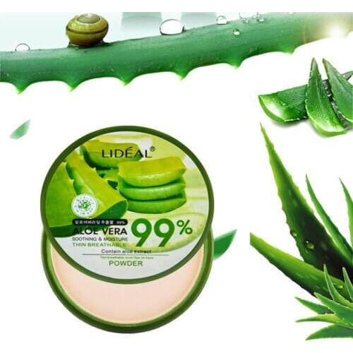 Natural Aloe Vera Moisturizing Smooth Foundation Pressed Powder Makeup Concealer Pores Cover Face Whitening Brighten Powder