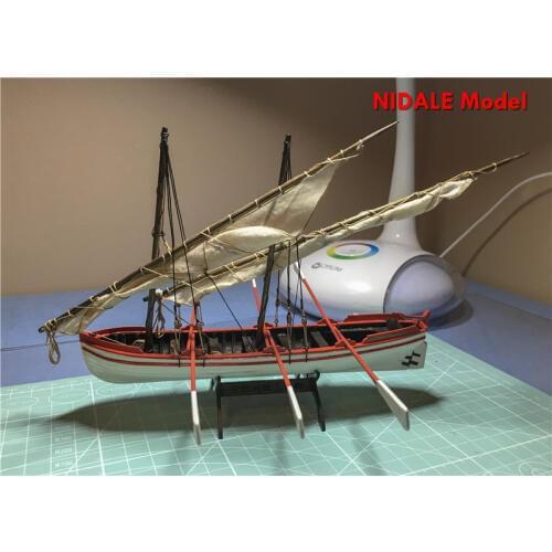 NIDALE model Scale 1/50 Double mast Fishing boat Whole ribbed sail boat model kits