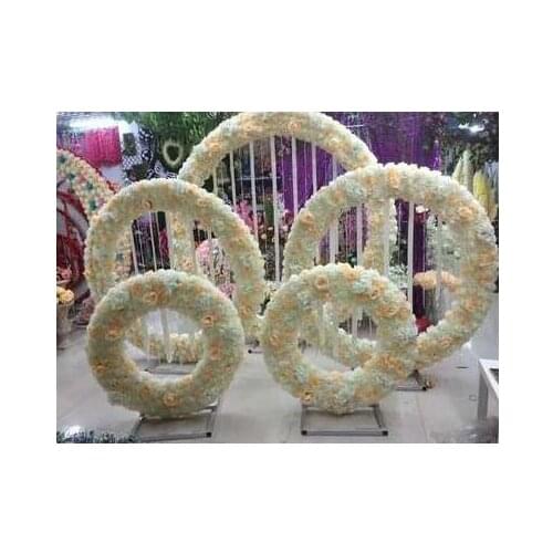 New wedding props, five rings, flower art background, wedding decoration background, wedding background, stage decoration