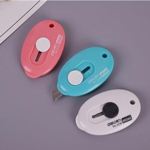 Cute Solid Color Mini Portable Utility Knife Paper Cutter Cutting Paper Razor Blade Office Stationery Escolar Papelaria